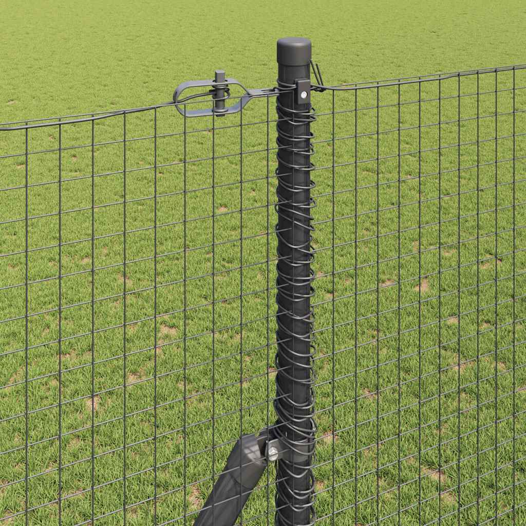Zaun mit Pfosten Grau 1,4 x 50 m Stahl