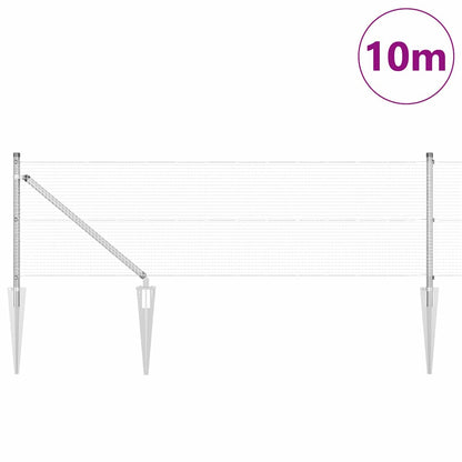 Zaun mit Pfosten Silber 0,4 x 10 m Stahl