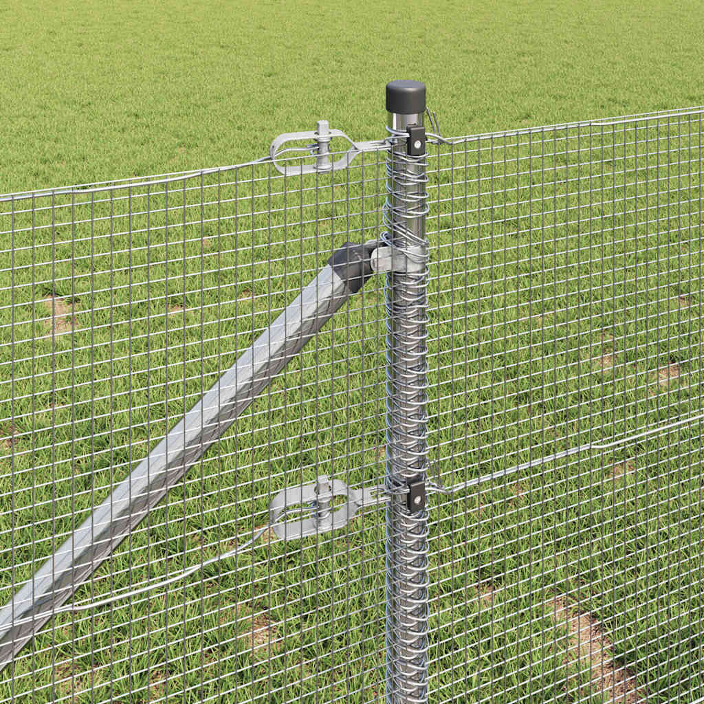 Zaun mit Pfosten Silber 0,8 x 10 m Stahl