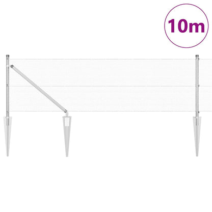 Zaun mit Pfosten Silber 0,8 x 10 m Stahl