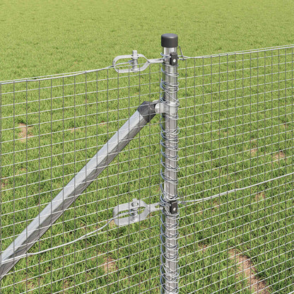 Zaun mit Pfosten Silber 0,8 x 10 m Stahl