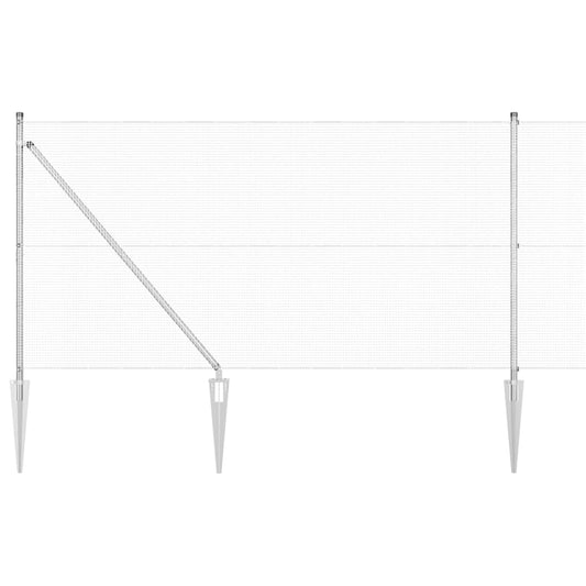 Zaun mit Pfosten Silber 1 x 10 m Stahl