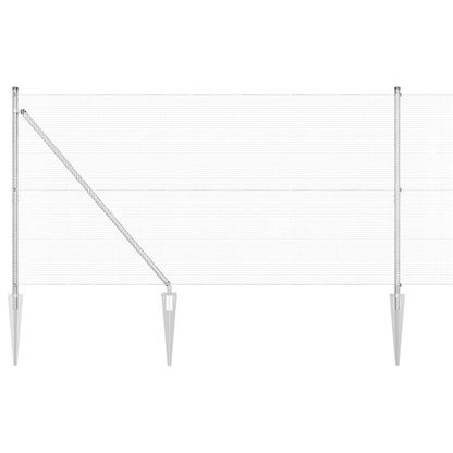 Zaun mit Pfosten Silber 1,4 x 10 m Stahl