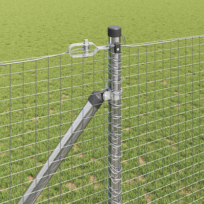 Zaun mit Pfosten Silber 1,4 x 10 m Stahl