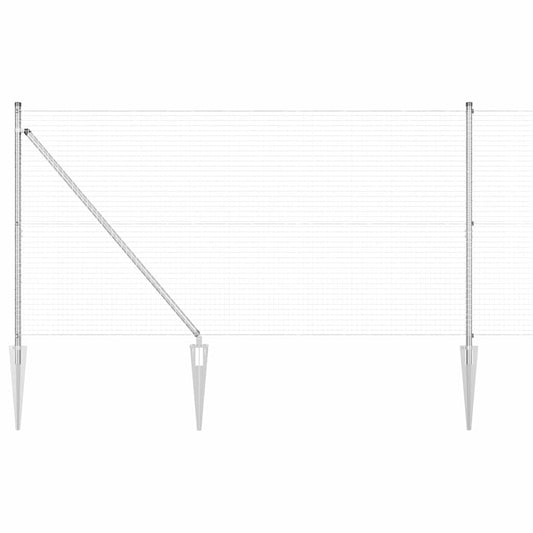 Zaun mit Pfosten Silber 1,4 x 10 m Stahl