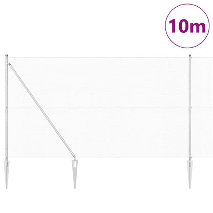 Zaun mit Pfosten Silber 1,5 x 10 m Stahl