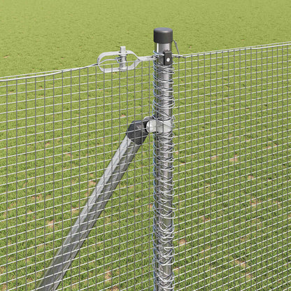 Zaun mit Pfosten Silber 1,6 x 10 m Stahl