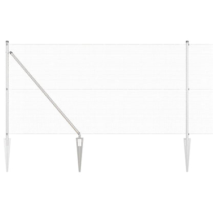 Zaun mit Pfosten Silber 1 x 25 m Stahl