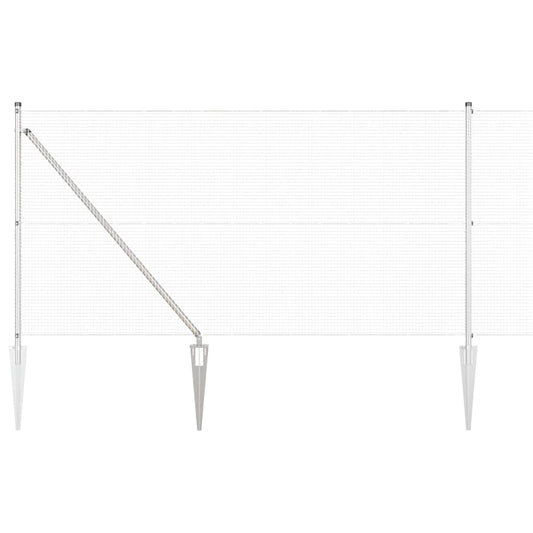 Zaun mit Pfosten Silber 1 x 25 m Stahl