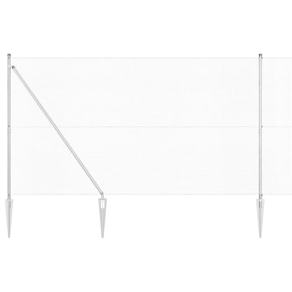 Zaun mit Pfosten Silber 1.5 x 25 m Stahl