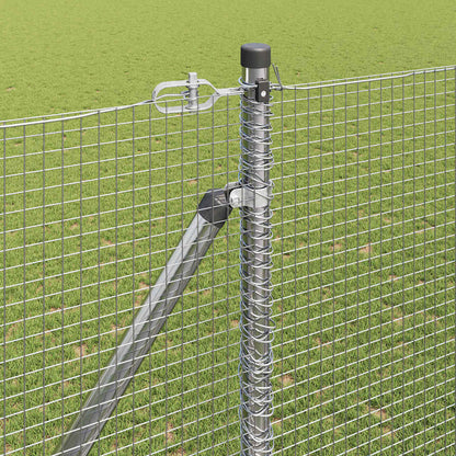 Zaun mit Pfosten Silber 1,5 x 25 m Stahl