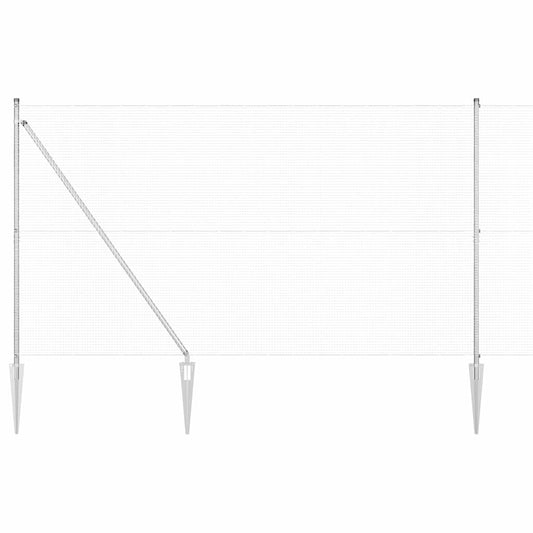 Zaun mit Pfosten Silber 1,5 x 25 m Stahl