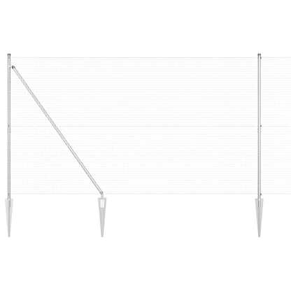Zaun mit Pfosten Silber 1.5 x 25 m Stahl