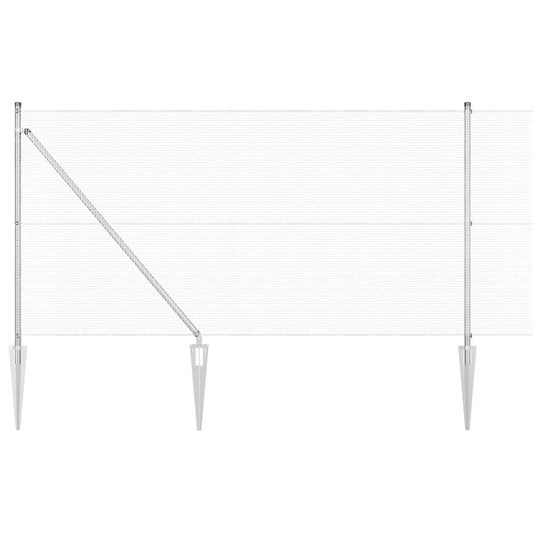 Zaun mit Pfosten Silber 1 x 50 m Stahl