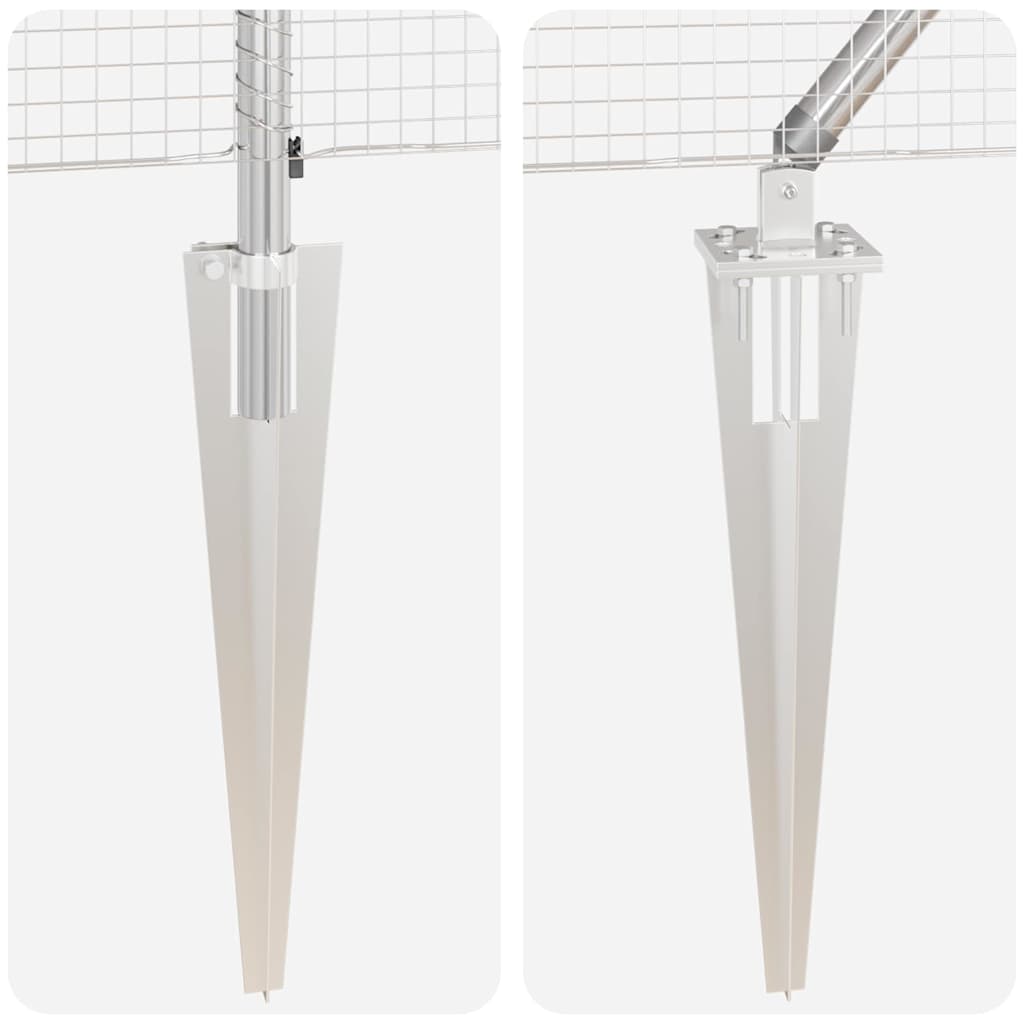 Zaun mit Pfosten Silber 1,4 x 50 m Stahl