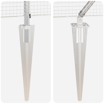 Zaun mit Pfosten Silber 1,4 x 50 m Stahl