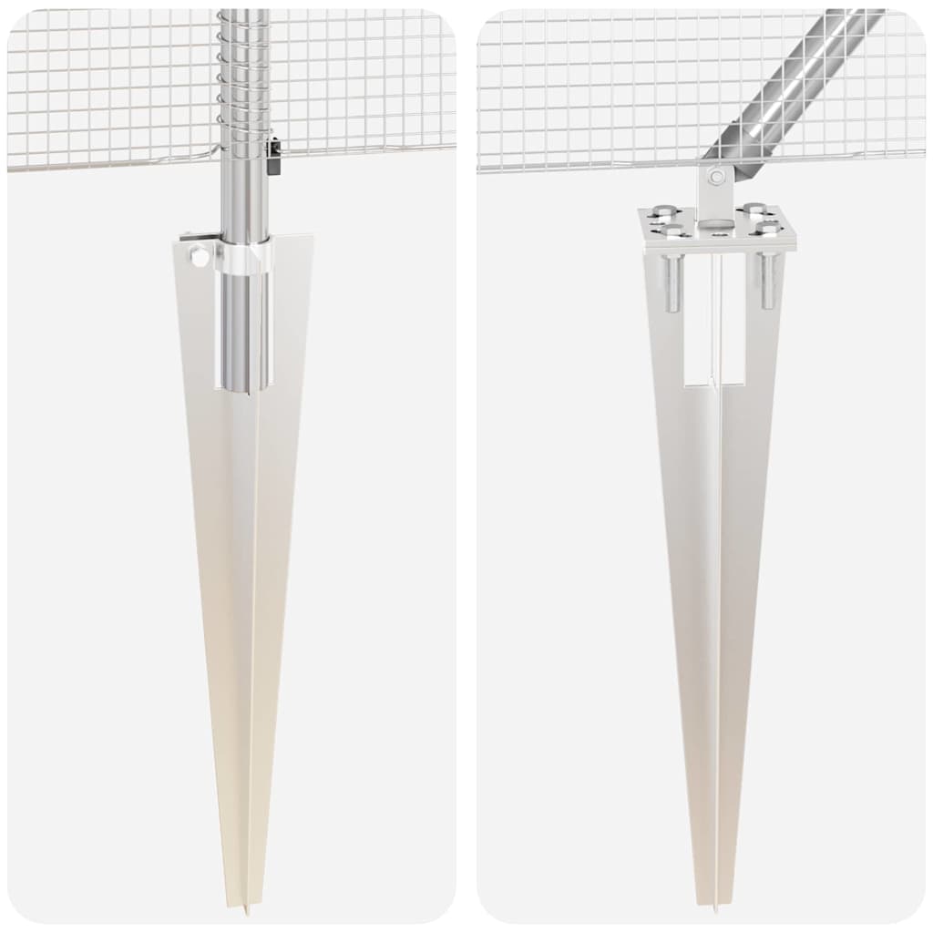 Zaun mit Pfosten Silber 0,5 x 100 m Stahl