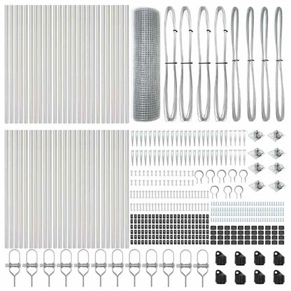 Zaun mit Pfosten Silber 0,5 x 100 m Stahl
