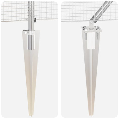 Zaun mit Pfosten Silber 0,6 x 100 m Stahl