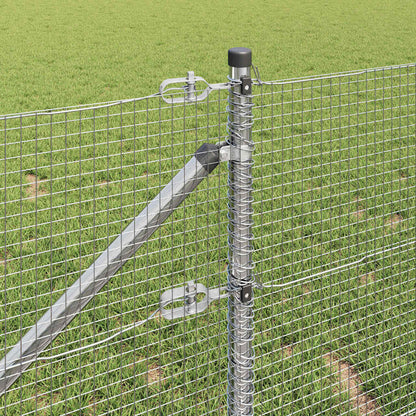 Zaun mit Pfosten Silber 0,8 x 100 m Stahl