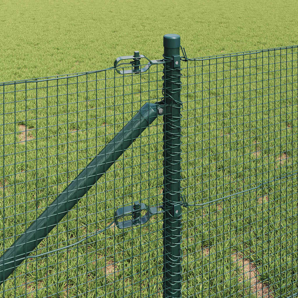 Zaun mit Pfosten Grün 0,4 x 10 m Stahl