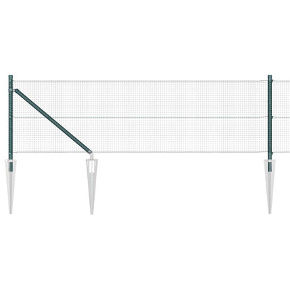 Zaun mit Pfosten Grün 0,4 x 10 m Stahl