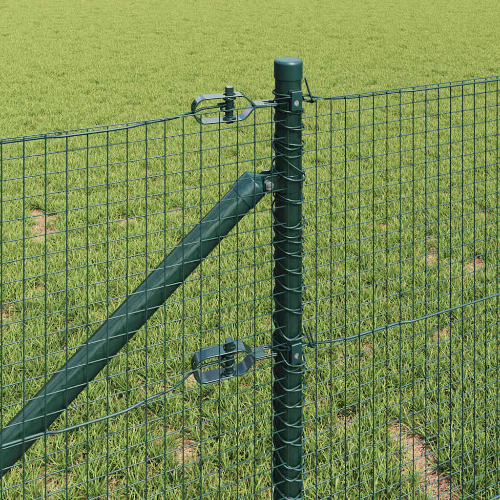 Zaun mit Pfosten Grün 0,4 x 10 m Stahl