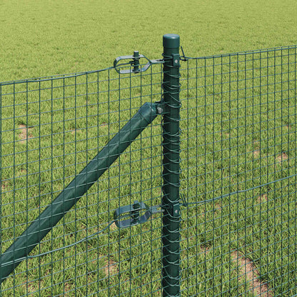 Zaun mit Pfosten Grün 0,4 x 10 m Stahl