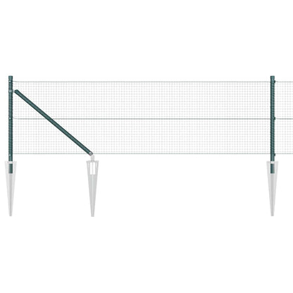 Zaun mit Pfosten Grün 0,4 x 10 m Stahl