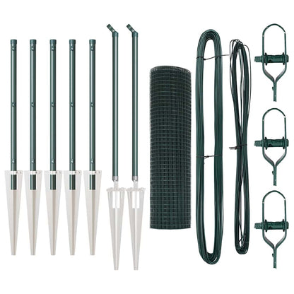 Zaun mit Pfosten Grün 0,4 x 10 m Stahl