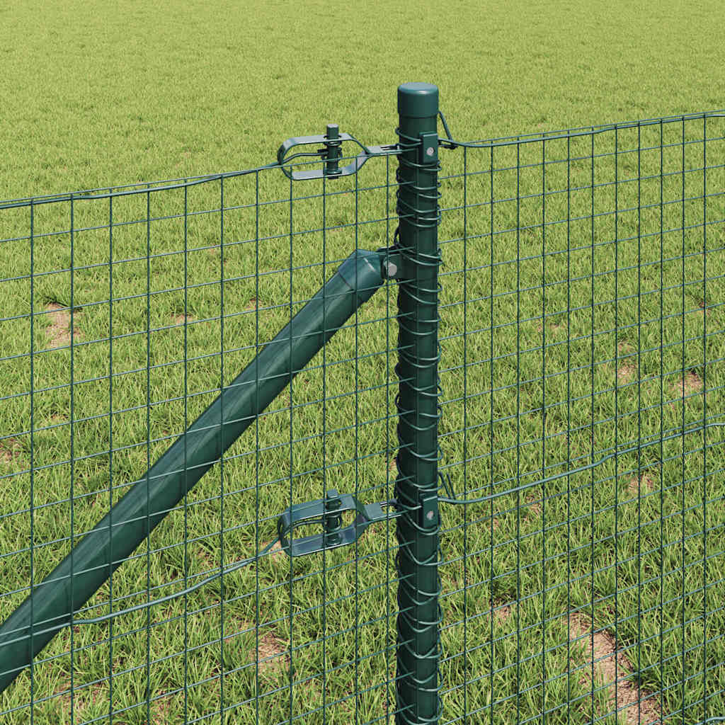Zaun mit Pfosten Grün 0,5 x 10 m Stahl