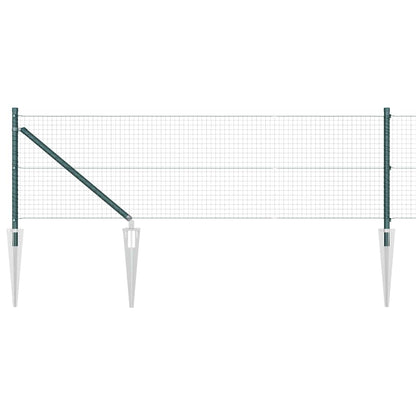 Zaun mit Pfosten Grün 0,5 x 10 m Stahl
