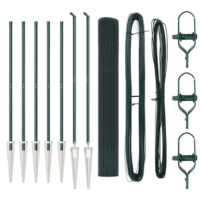 Zaun mit Pfosten Grün 1 x 10 m Stahl