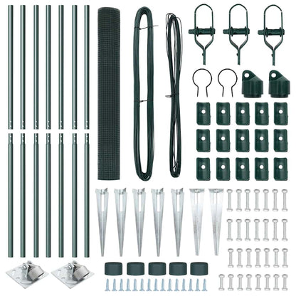 Zaun mit Pfosten Grün 1,2 x 10 m Stahl