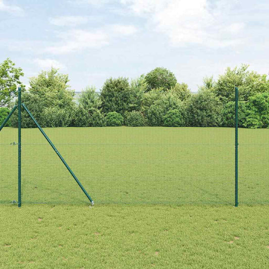 Zaun mit Pfosten Grün 1,4 x 10 m Stahl