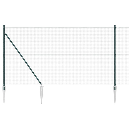 Zaun mit Pfosten Grün 1,4 x 10 m Stahl