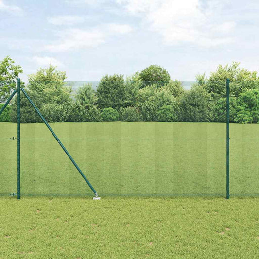 Zaun mit Pfosten Grün 1,6 x 10 m Stahl