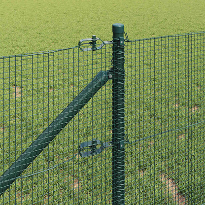 Zaun mit Pfosten Grün 0,4 x 25 m Stahl