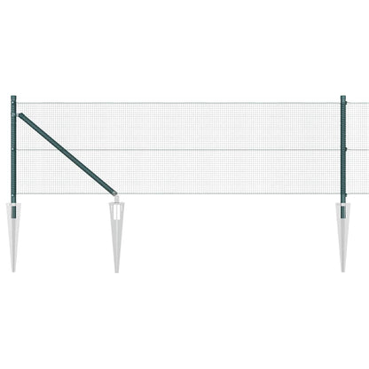 Zaun mit Pfosten Grün 0,4 x 25 m Stahl