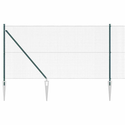Zaun mit Pfosten Grün 1 x 25 m Stahl