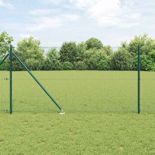 Zaun mit Pfosten Grün 1 x 25 m Stahl