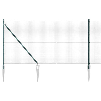 Zaun mit Pfosten Grün 1 x 25 m Stahl