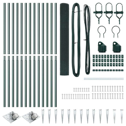 Zaun mit Pfosten Grün 1 x 25 m Stahl