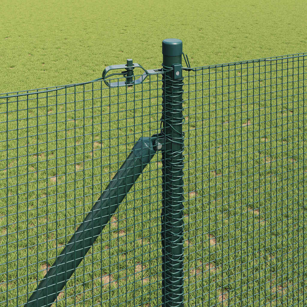 Zaun mit Pfosten Grün 1,2 x 25 m Stahl