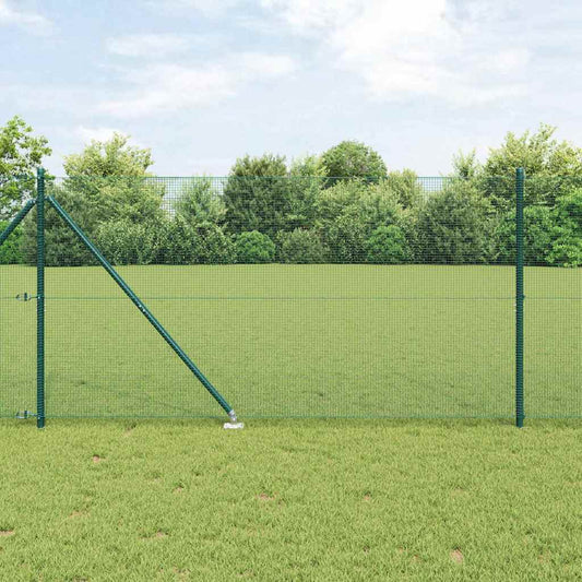 Zaun mit Pfosten Grün 1,2 x 25 m Stahl