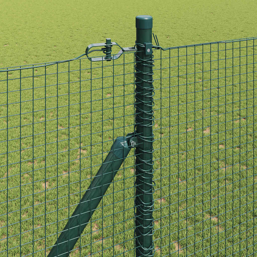 Zaun mit Pfosten Grün 1,4 x 25 m Stahl