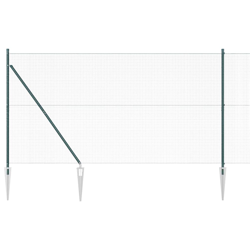 Zaun mit Pfosten Grün 1,4 x 25 m Stahl