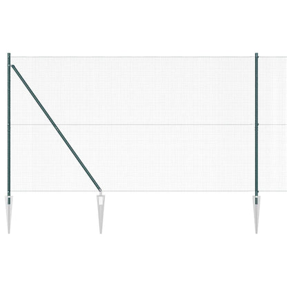 Zaun mit Pfosten Grün 1,5 x 25 m Stahl