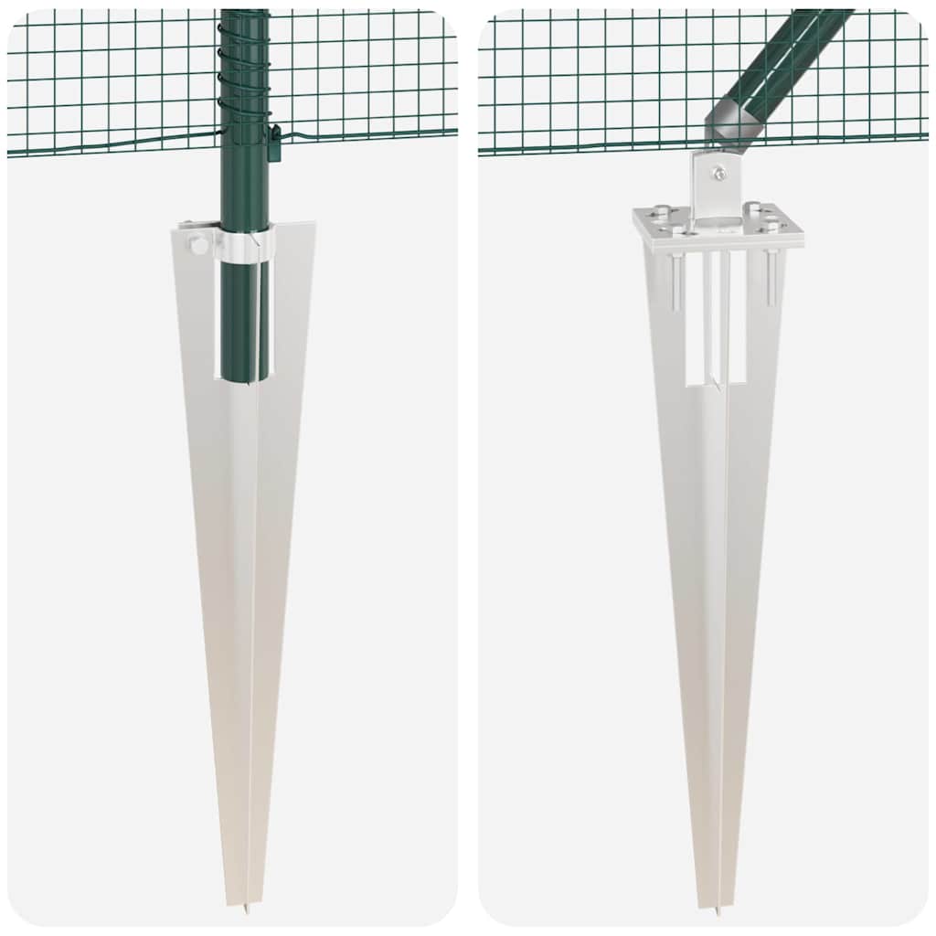 Zaun mit Pfosten Grün 0.4 x 50 m Stahl