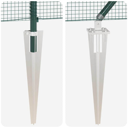 Zaun mit Pfosten Grün 0.4 x 50 m Stahl